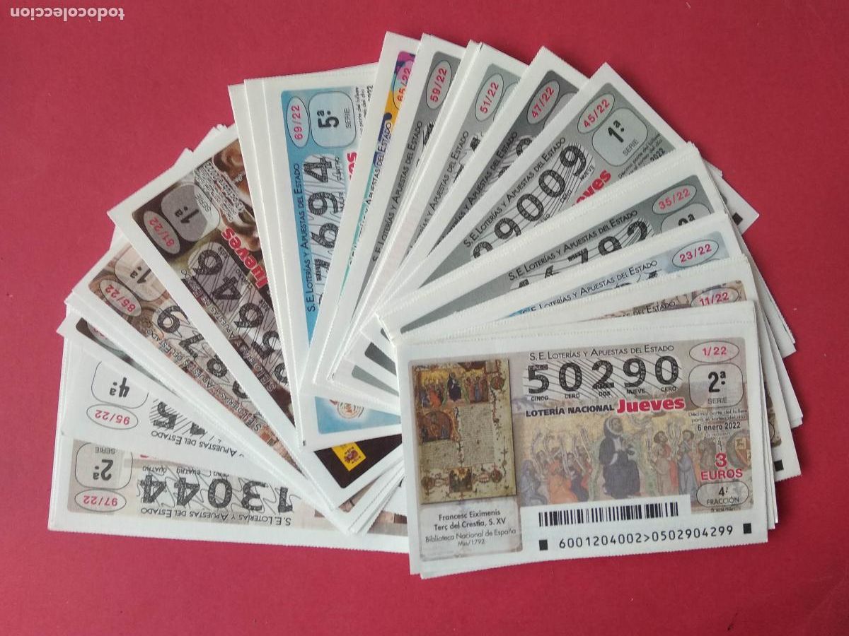 Coleccionismo deportivo: LOTERIA NACIONAL DE LOS JUEVES A&Ntilde;O 2022 COMPLETO