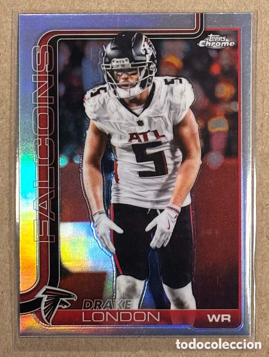 Coleccionismo deportivo: DRAKE LONDON (ATLANTA FALCONS). CARTA NFL TOPPS CHROME 2025. #12.