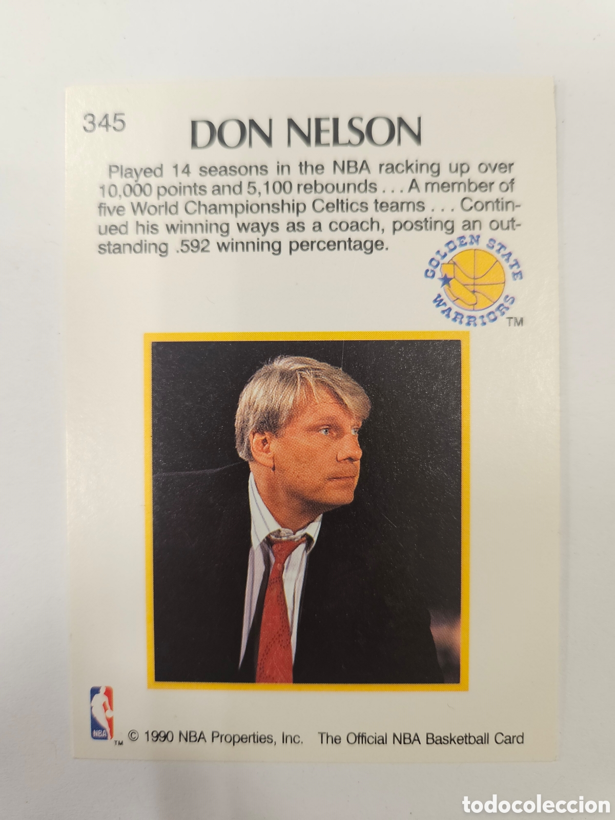 Coleccionismo deportivo: FICHA DE BALONCESTO. BOSTON CELTICS. DON NELSON. 345. NBA. TEMPORADA 1990. NBA HOOPS.