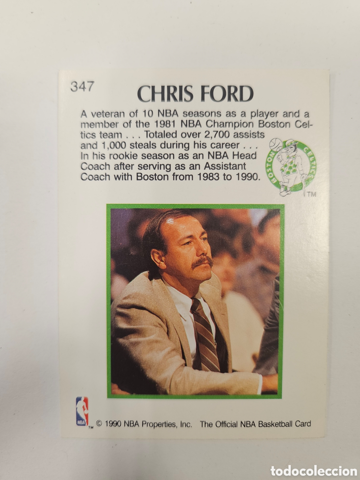 Coleccionismo deportivo: Card 347 Chris Ford Coach-Player NBA Hoops 1990-91