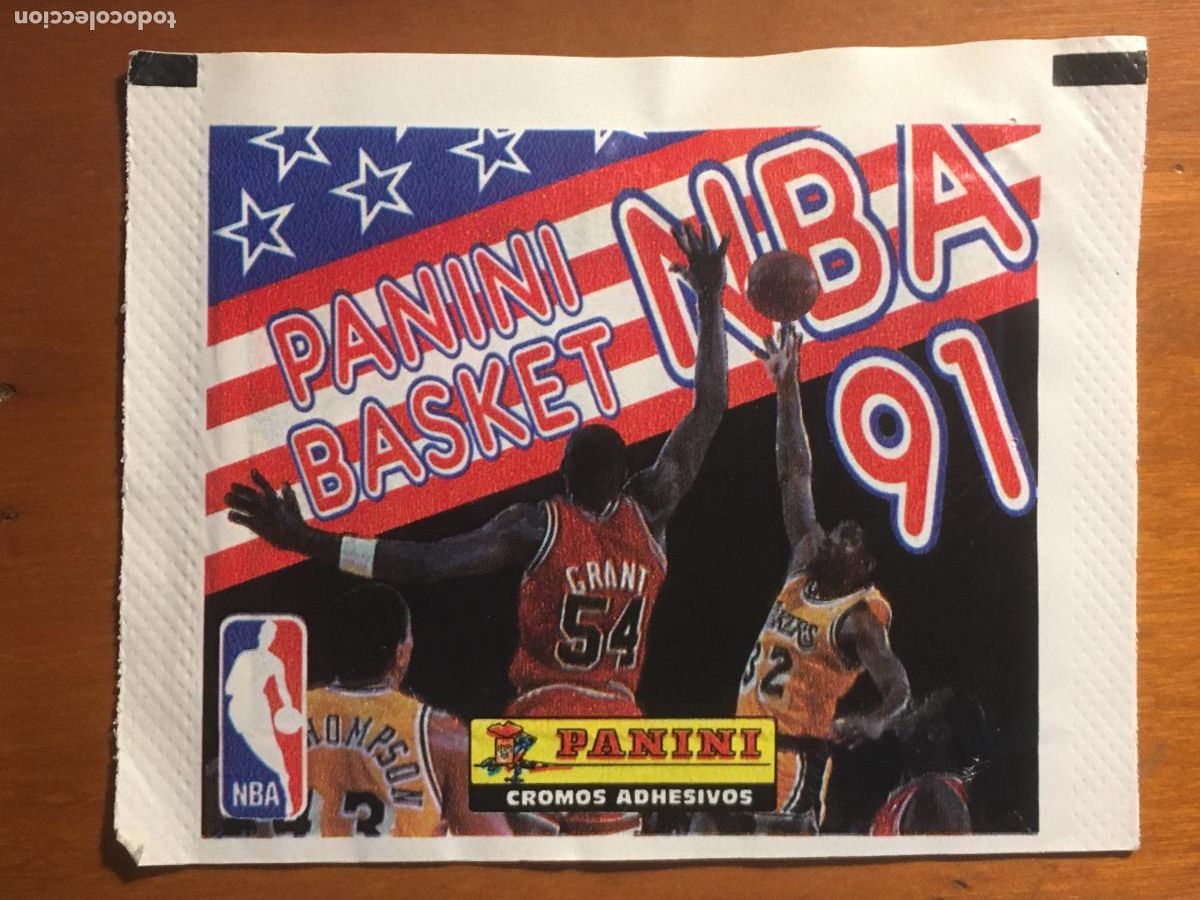 Coleccionismo deportivo: panini basket NBA 91 sobre de cromos sin abrir cerrado