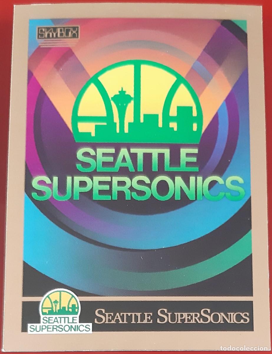 Coleccionismo deportivo: Escudo Seattle Supersonics Skybox Basketball 1990