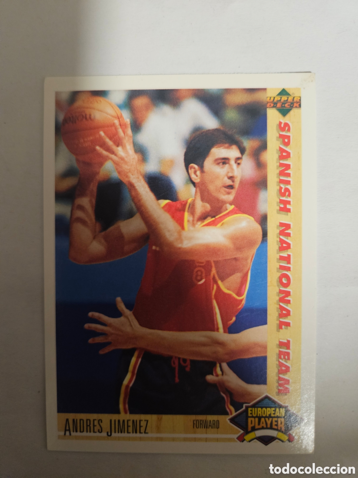 Coleccionismo deportivo: NBA - N&ordm; 130, Andres Jimenez, European Player - UPPER DECK 1992 - Cromo Basketball 92