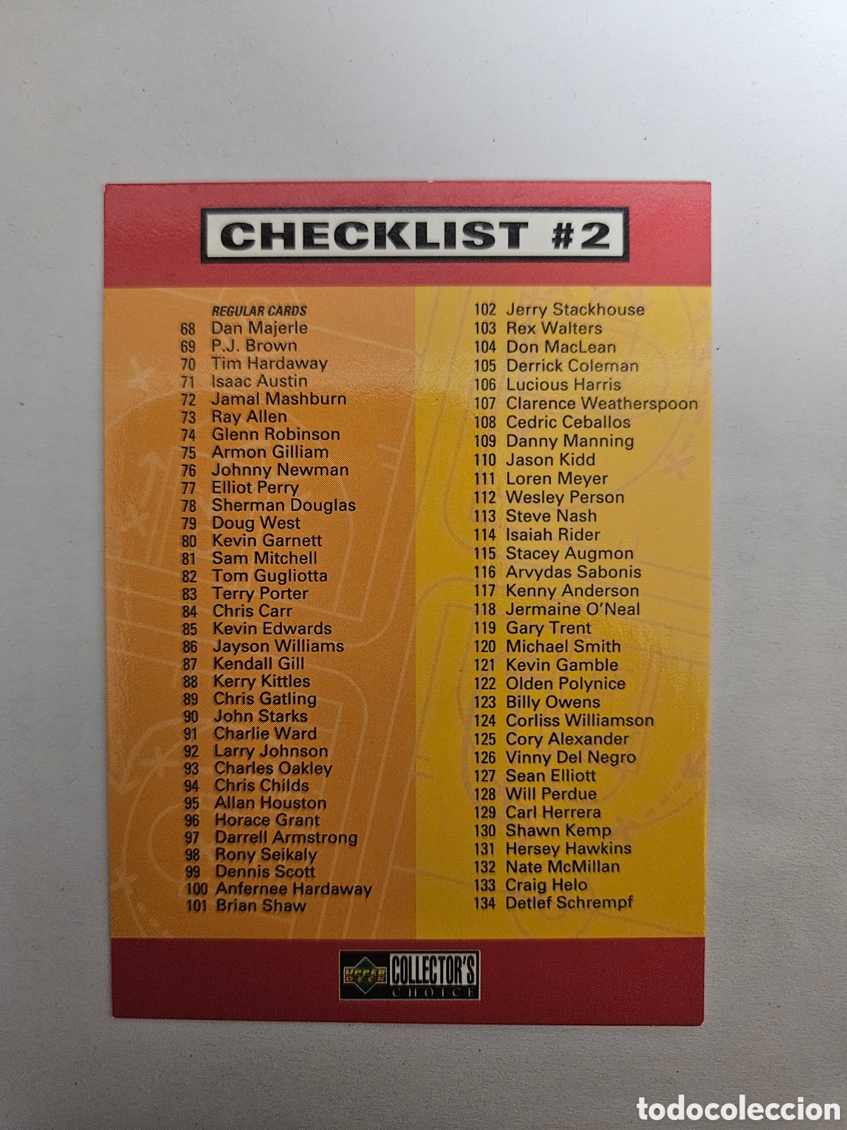 Coleccionismo deportivo: UPPER DECK COLLECTORS CHOICE 1997 NBA N&ordm; 196 CHECKLIST INDICE 2 - BASKETBALL 97 CROMO