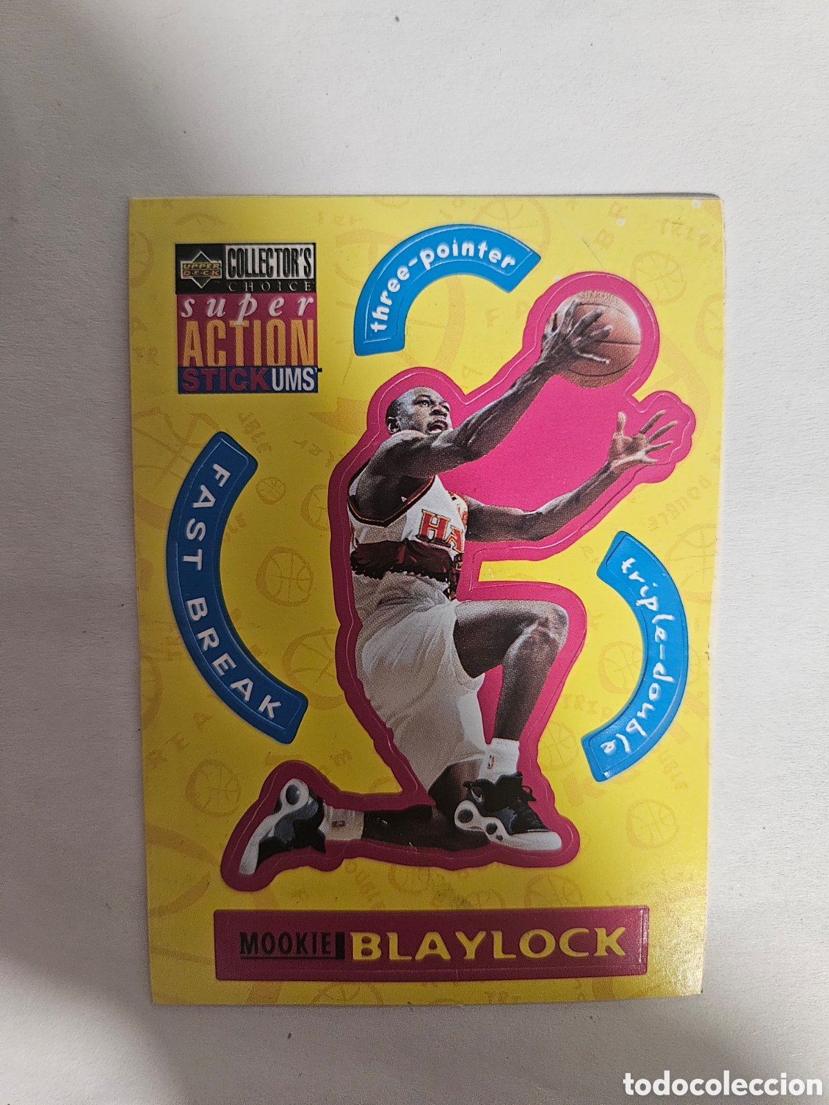 Coleccionismo deportivo: MOOKIE BLAYLOCK (HAWKS) - CROMO N&ordm; S1 - SUPER ACTION - NBA 1996 - UPPER DECK - NUNCA PEGADO.