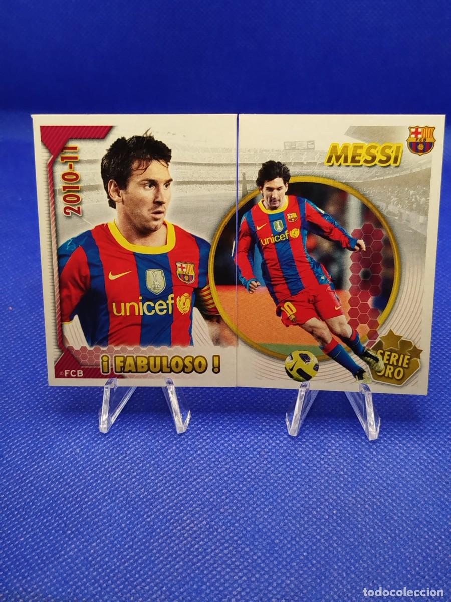 Coleccionismo deportivo: #120-121 LIONEL MESSI 2010 2011 PANINI FC BARCELONA OFICIAL 10 11 &rdquo;SERIE ORO&rdquo;