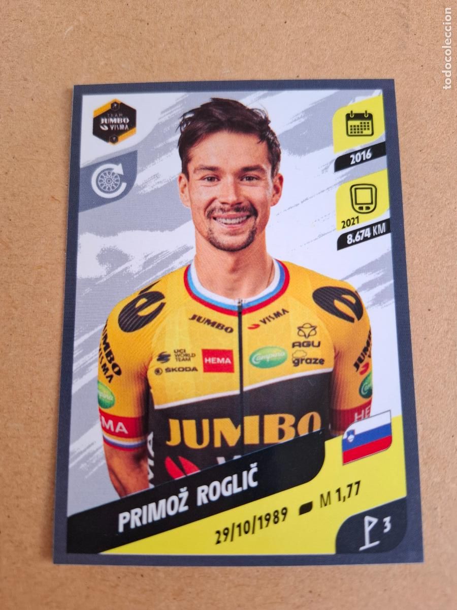 Coleccionismo deportivo: TOUR DE FRANCE 2022 - PANINI - 210 PRIMOZ ROGLIC - JUMBO VISMA ( NUNCA PEGADO ) - CP4