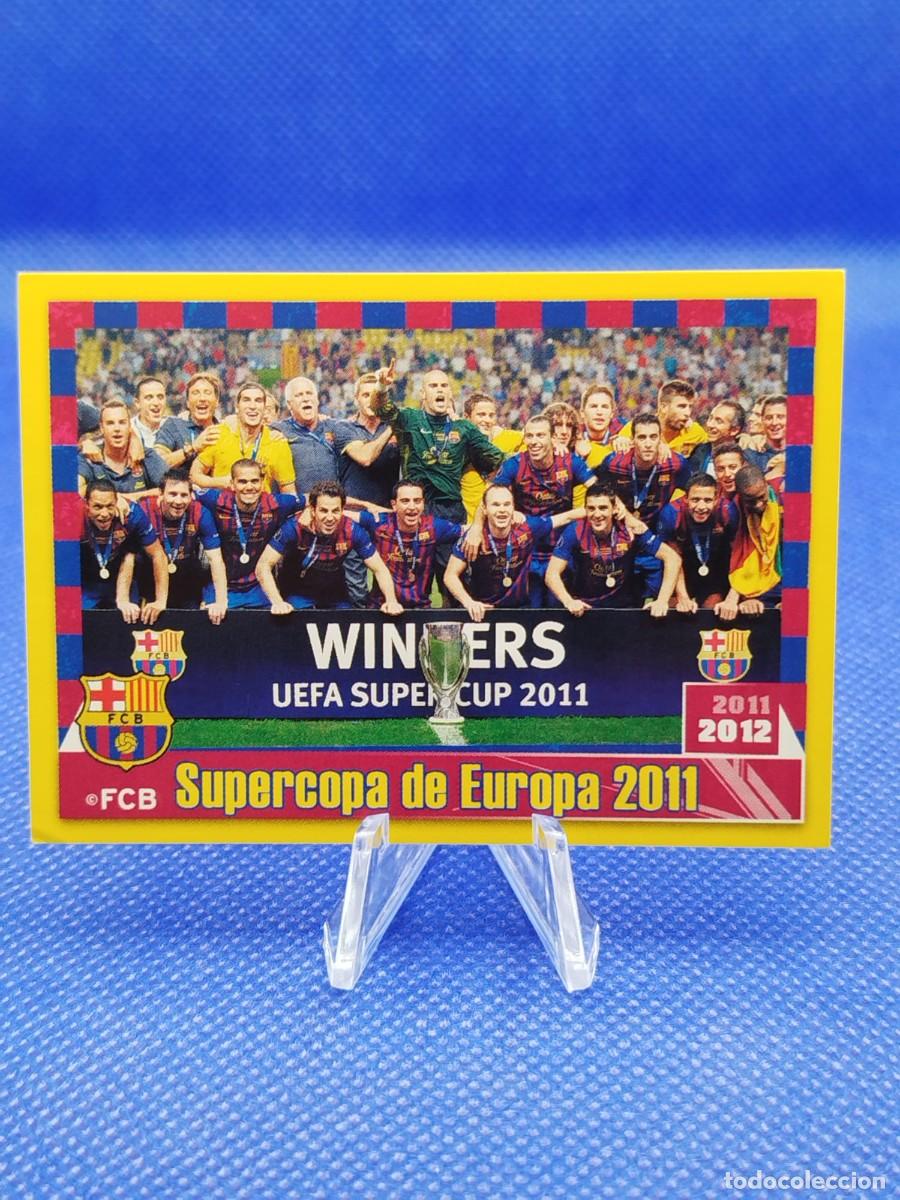 Coleccionismo deportivo: #109 LIONEL MESSI 2011 2012 PANINI FC BARCELONA OFICIAL &rdquo;SUPERCOPA EUROPA 2011&rdquo;