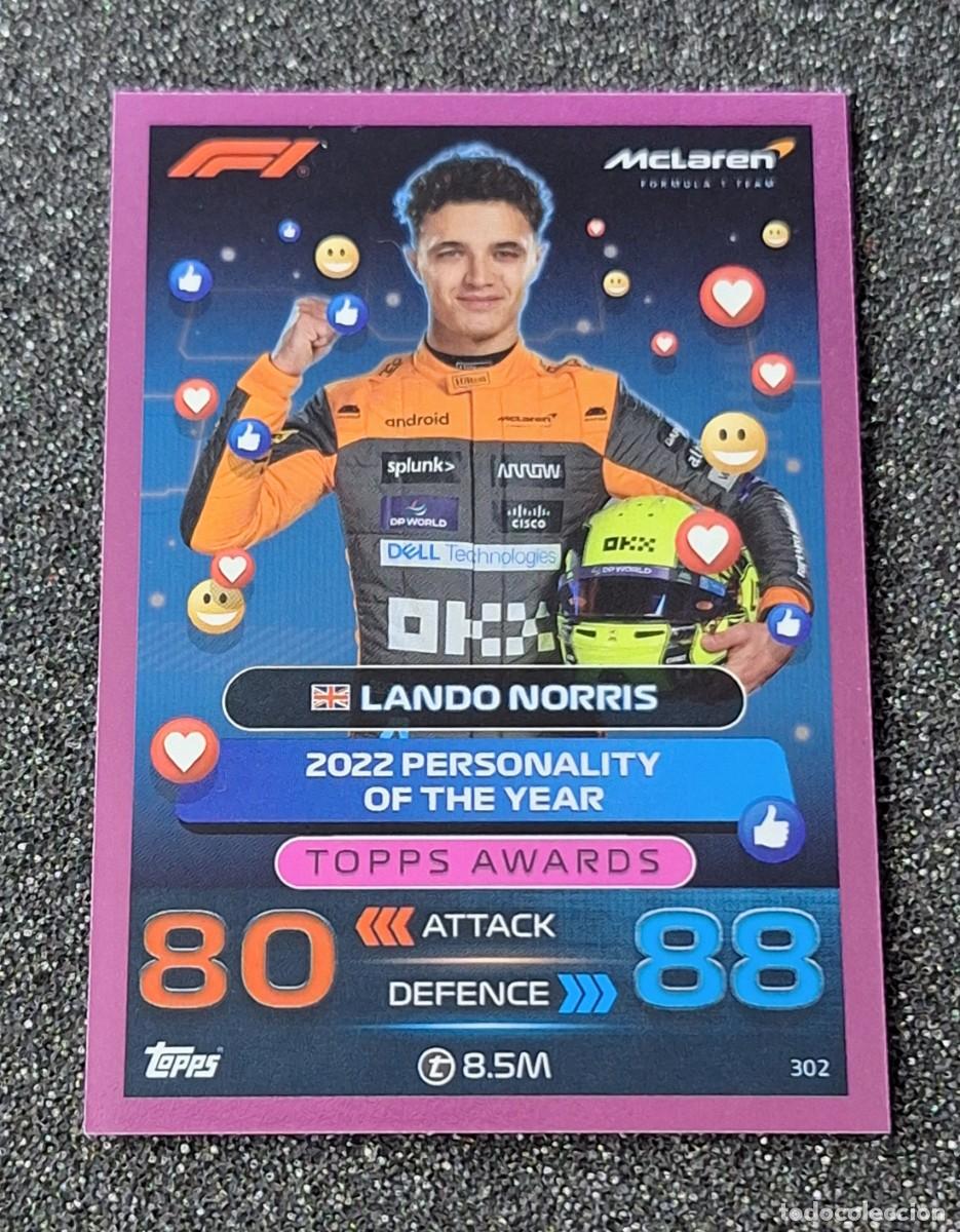 Coleccionismo deportivo: Lando Norris McLaren Topps Formula 1 F-1 Turbo Attax Topps Awards #302 Pink