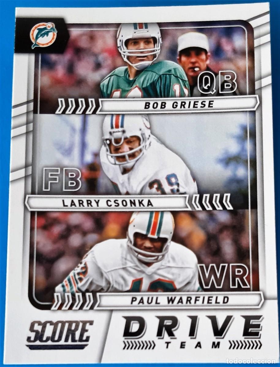 Coleccionismo deportivo: Bob Griese Larry Csonka Paul Warfield Panini Score Football Drive Team