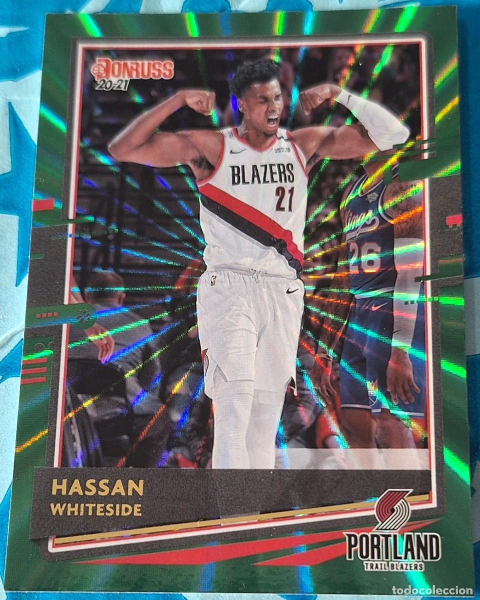 Coleccionismo deportivo: Hassan Whiteside Portland Trail Blazers Panini Donruss Basketball Green Laser