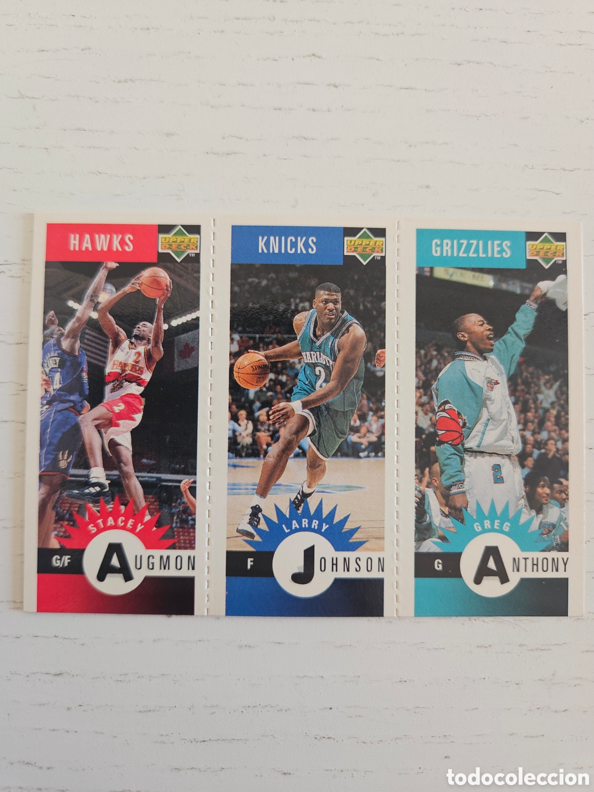 Coleccionismo deportivo: AUGMON JOHNSON ANTHONY UPPER DECK BALONCESTO NBA 1996 M1 M9 M85