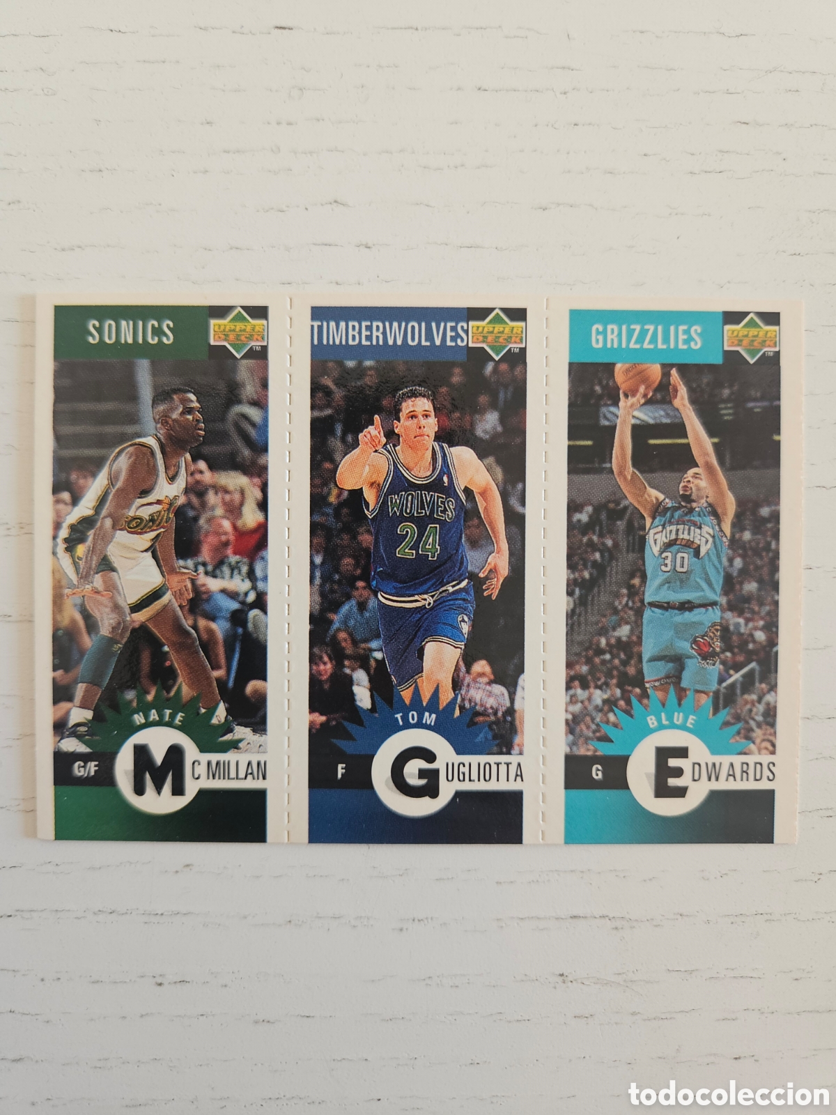 Coleccionismo deportivo: MCMILLAN GUGLIOTTA EDWARDS UPPER DECK BALONCESTO NBA 1996 M77 M48 M86