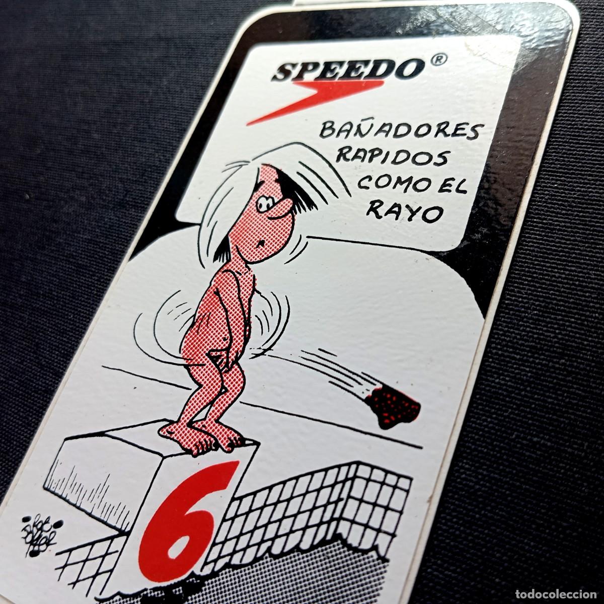 Coleccionismo deportivo: ⚜️ &Ntilde;09X06A. Adhesivo vintage Speedo. Ba&ntilde;adores r&aacute;pidos como el rayo. 63 x 113 mm