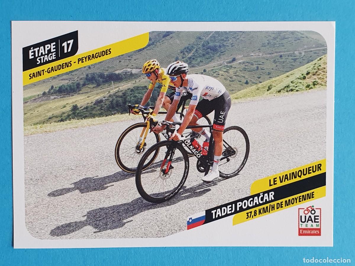 Coleccionismo deportivo: WINNER Stage 17 #T17 TADEJ POGAČAR (UAE) - Panini TOUR FRANCE 2022 Sticker