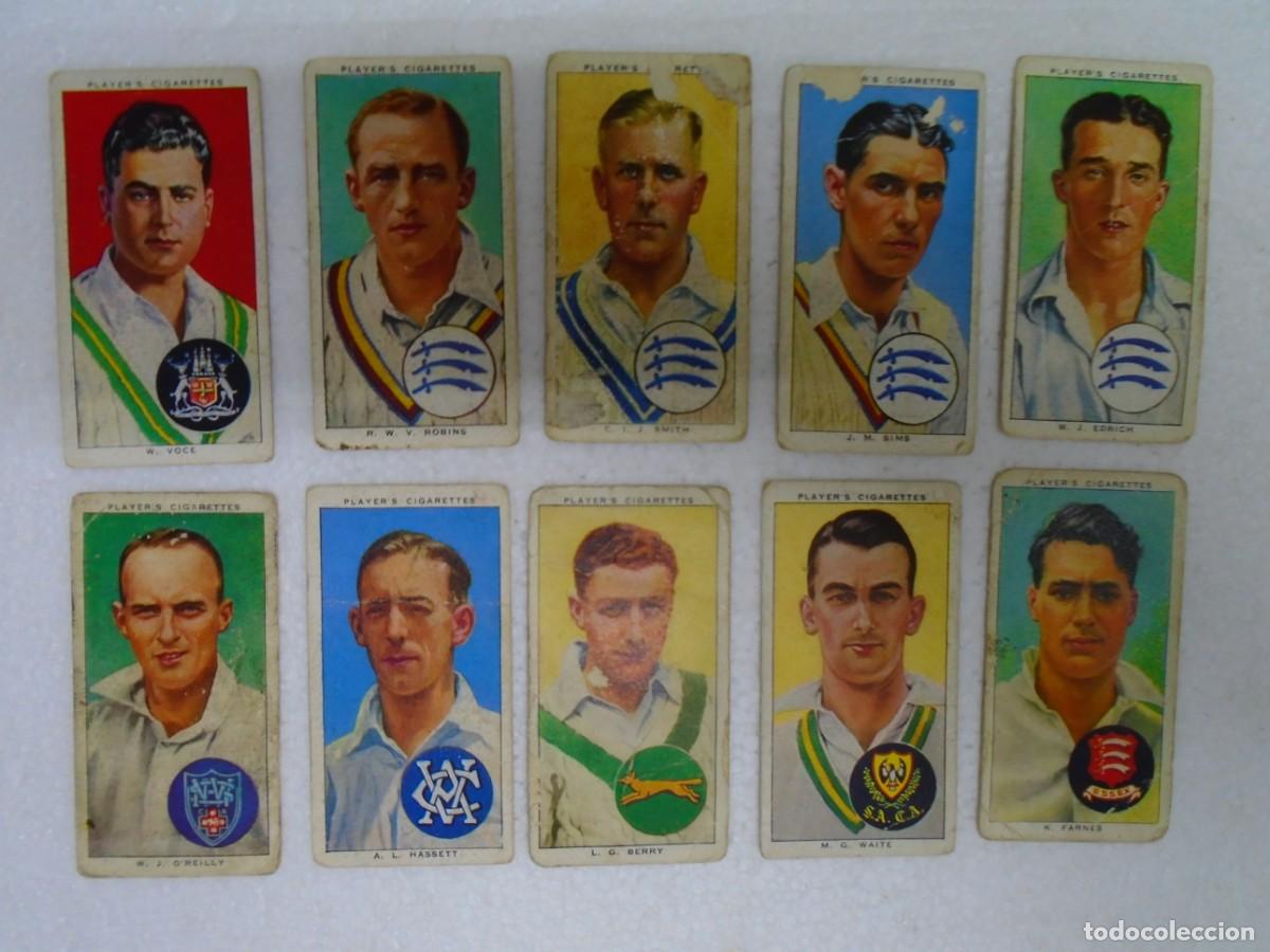 Colecionismo desportivo: JUGADORES DE CRICKETERS,LOTE DE 10 CROMOS EDITADOS POR CIGARRILLOS JOHN PLAYER EN 1938.