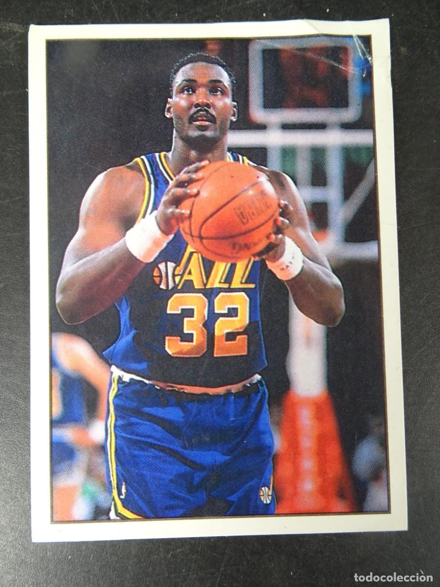 Coleccionismo deportivo: CROMO PANINI BASKET NBA 91 , N&ordm; 139, KARL MALONE ,UTAH JAZZ, SIN PEGAR, VER FOTOS