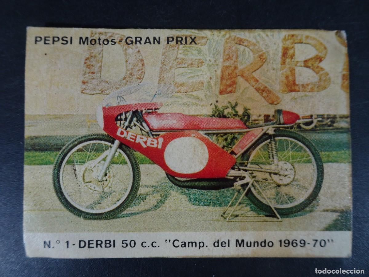 Coleccionismo deportivo: ANTIGUO CROMO N&ordm; 1 DERBI 50cc, MOTOS PEPSI GRAN PRIX, VER FOTOS