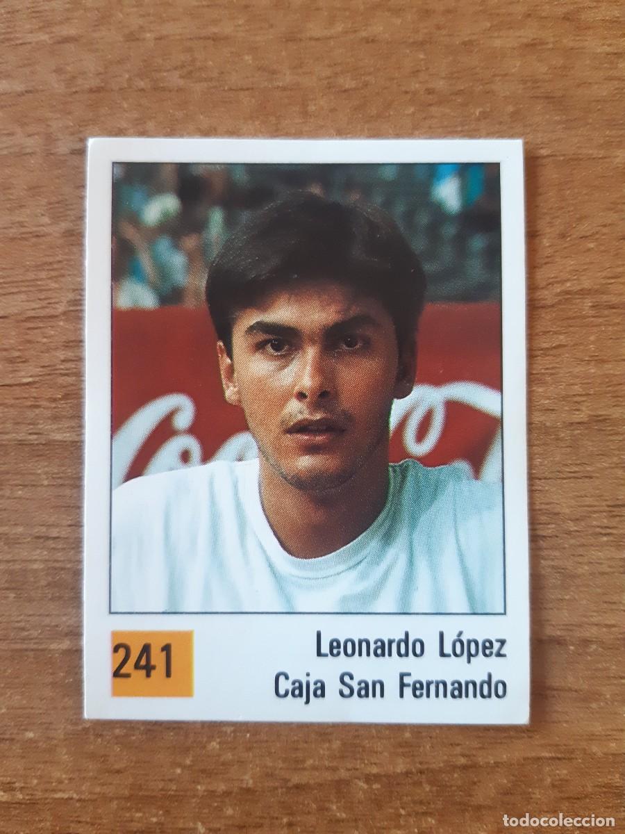 Coleccionismo deportivo: N&deg;241 LEONARDO LOPEZ CAJA SAN FERNANDO LIGA ACB 1990 PANINI BASKET 90. NUNCA PEGADO, SIN PEGAR