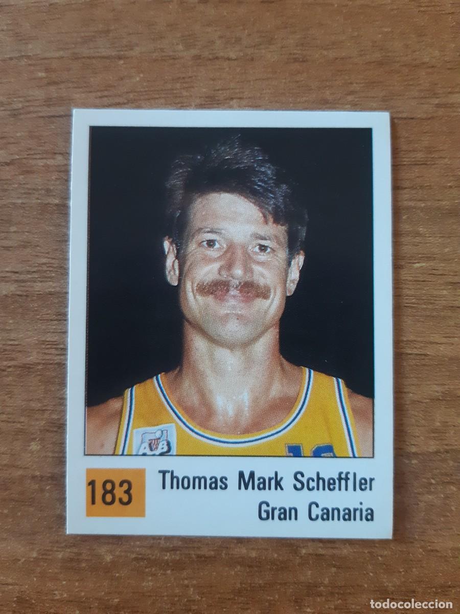 Coleccionismo deportivo: N&deg;183 THOMAS MARK SCHEFFLER CANARIA LIGA ACB 1990 PANINI BASKET 90. NUNCA PEGADO, SIN PEGAR