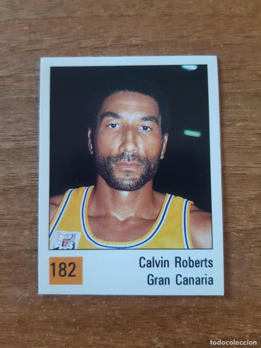 Coleccionismo deportivo: N&deg;182 CALVIN ROBERTS CANARIA LIGA ACB 1990 PANINI BASKET 90. NUNCA PEGADO, SIN PEGAR