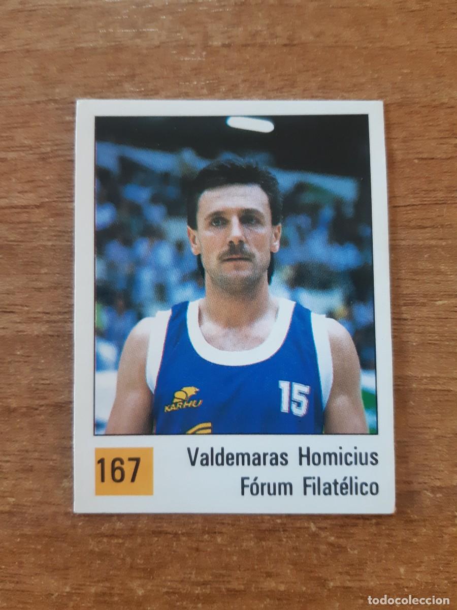 Coleccionismo deportivo: N&deg;167 VALDEMARAS HOMICIUS F&Oacute;RUM FILAT&Eacute;LICO LIGA ACB 1990 PANINI BASKET 90. NUNCA PEGADO, SIN PEGAR