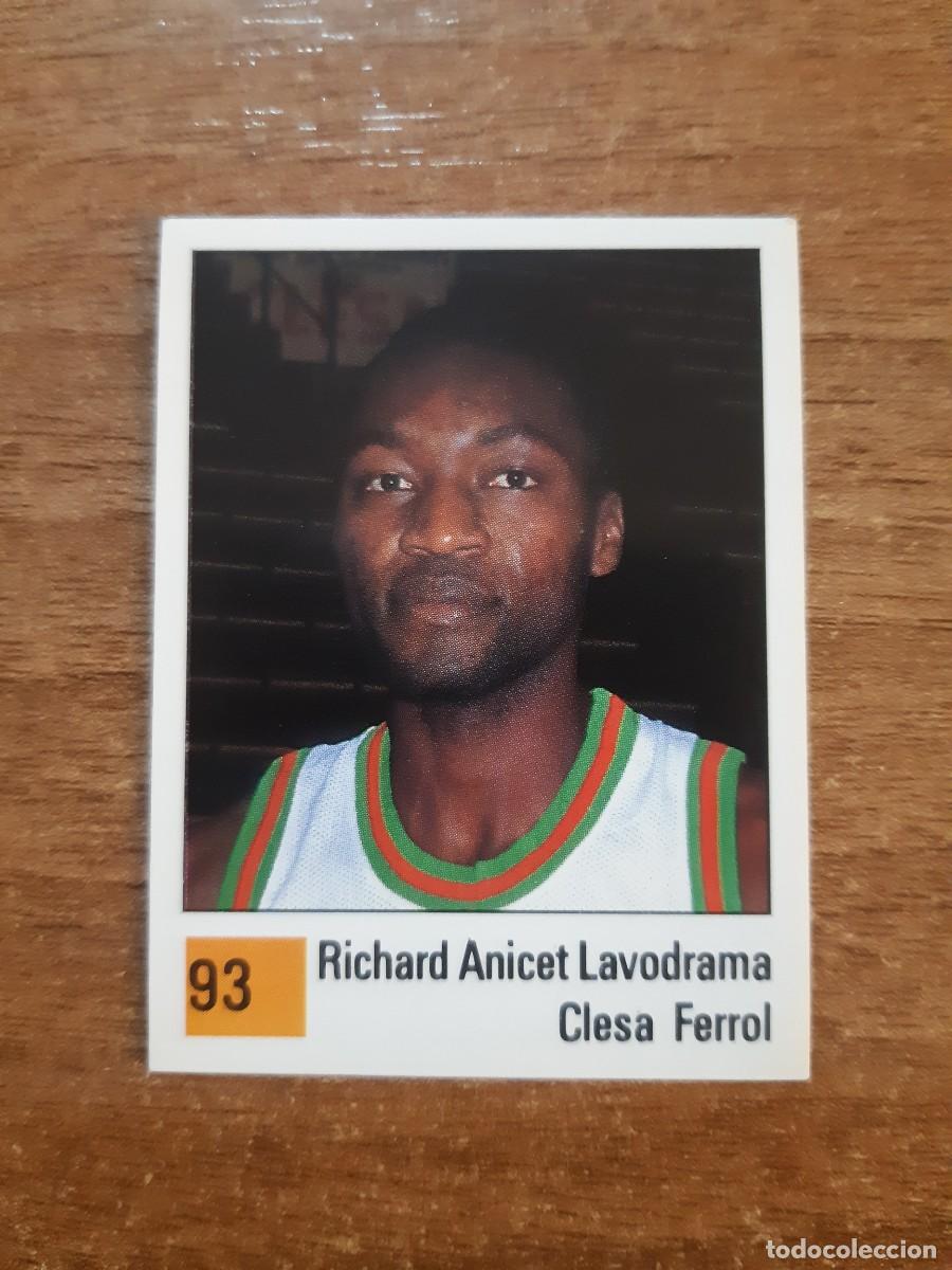 Coleccionismo deportivo: N&deg;93 RICHARD ANICET LAVODRAMA CLESA FERROL ALIGA ACB 1990 PANINI BASKET 90. NUNCA PEGADO, SIN PEGAR