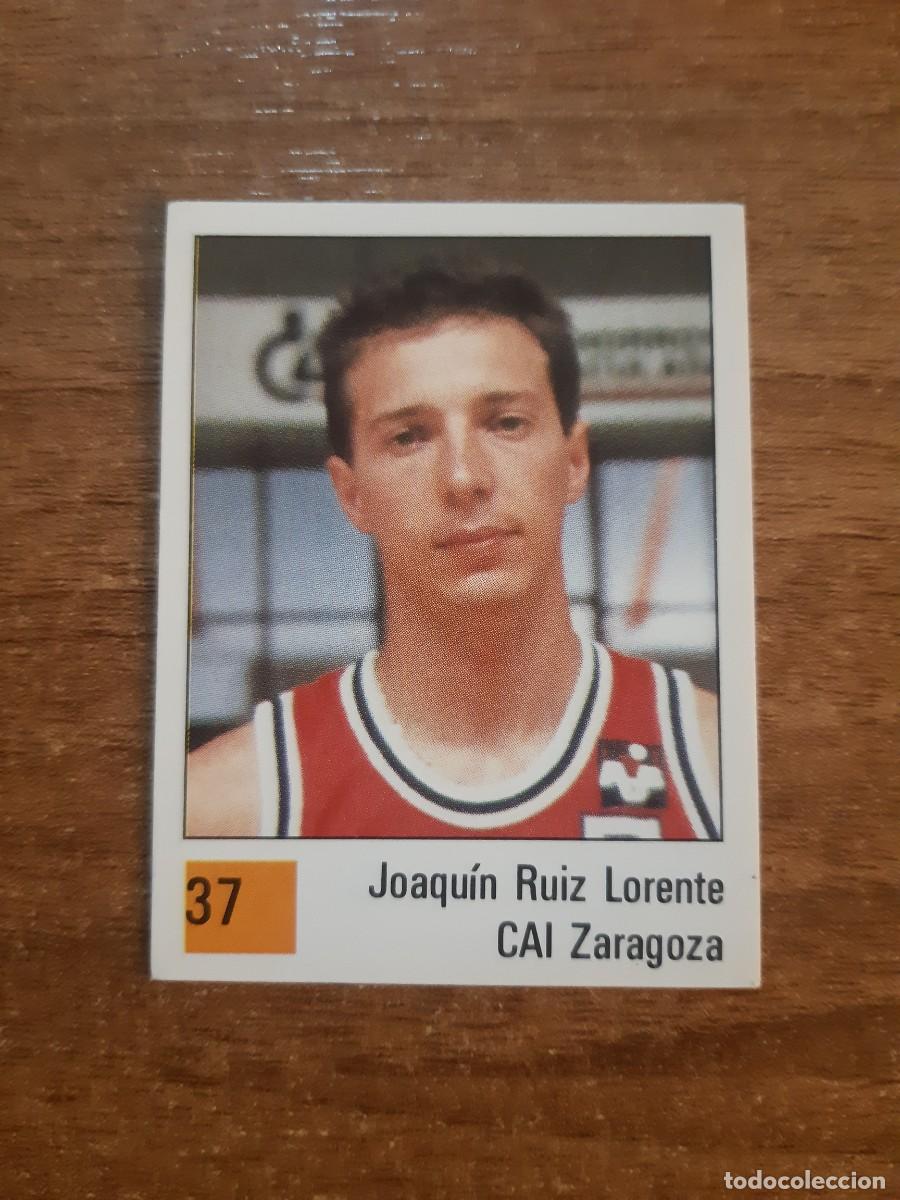 Coleccionismo deportivo: N&deg;37 JOAQU&Iacute;N RUIZ LORENTE CAI ZARAGOZA LIGA ACB 1990 PANINI BASKET 90. NUNCA PEGADO, SIN PEGAR