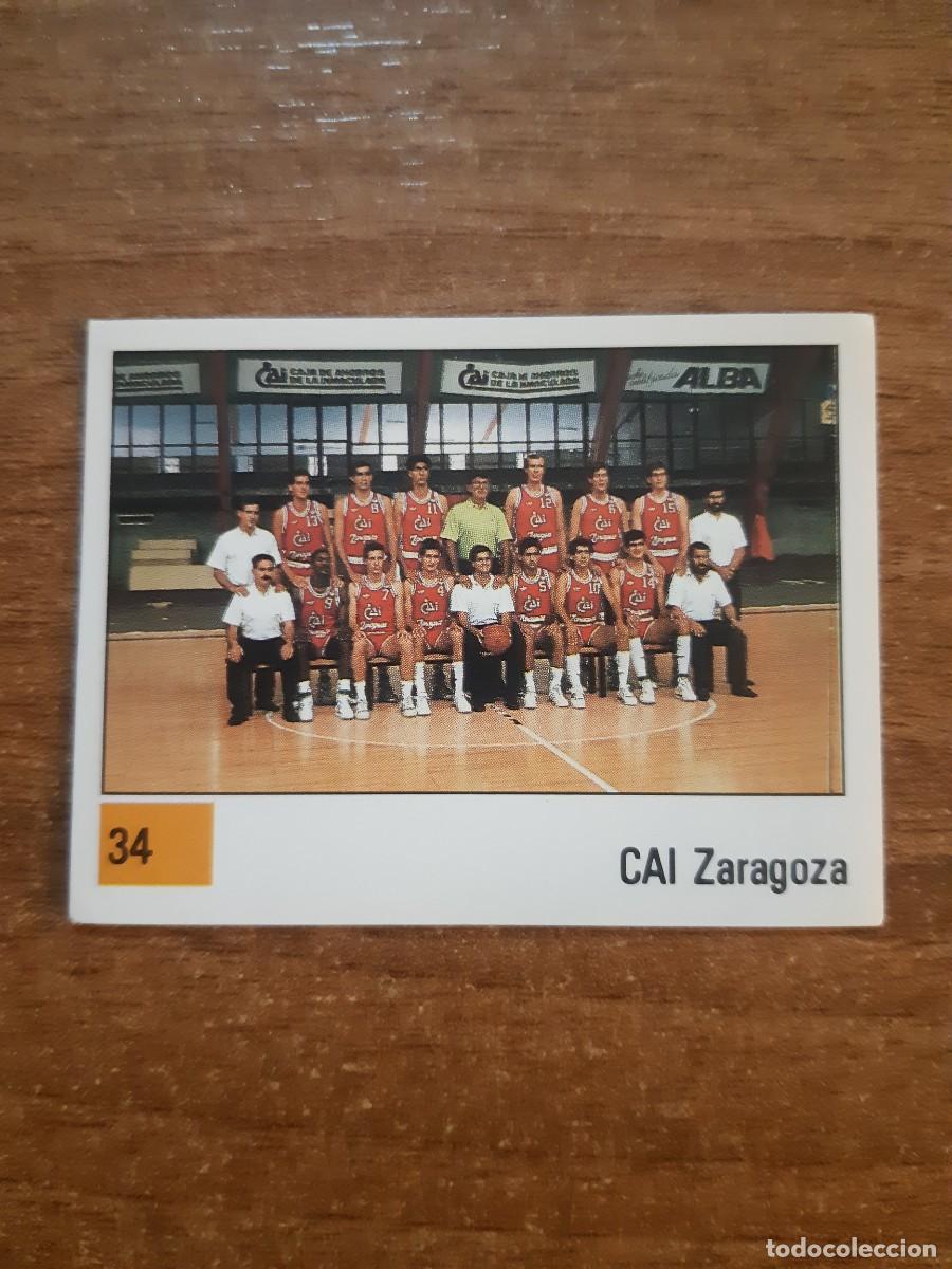 Coleccionismo deportivo: N&deg;34 PLANTILLA CAI ZARAGOZA LIGA ACB 1990 PANINI BASKET 90. NUNCA PEGADO, SIN PEGAR