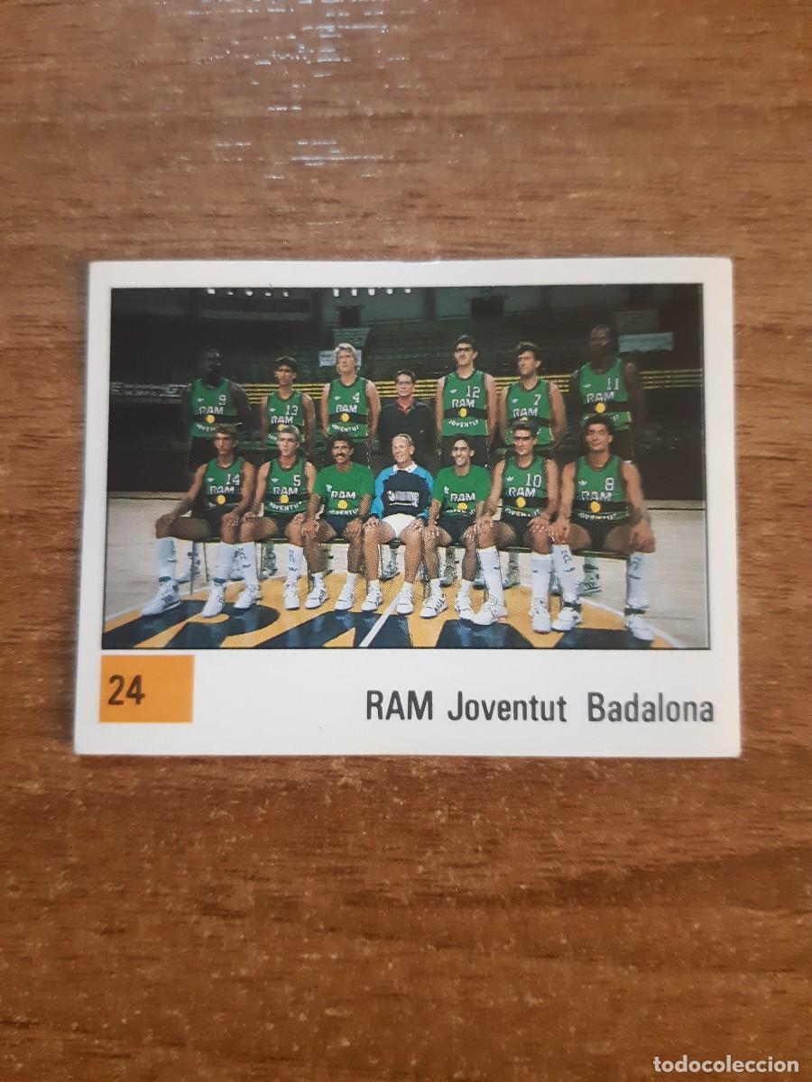 Coleccionismo deportivo: N&deg;24 PLANTILLA RAM JOVENTUT BADALONA LIGA ACB 1990 PANINI BASKET 90. NUNCA PEGADO, SIN PEGAR