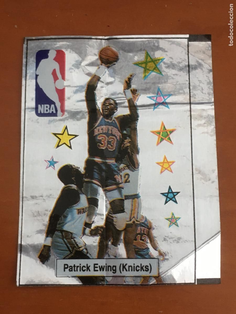 Coleccionismo deportivo: chicles baloncesto NBA patrick ewing new york knicks cromo original nunca pegado
