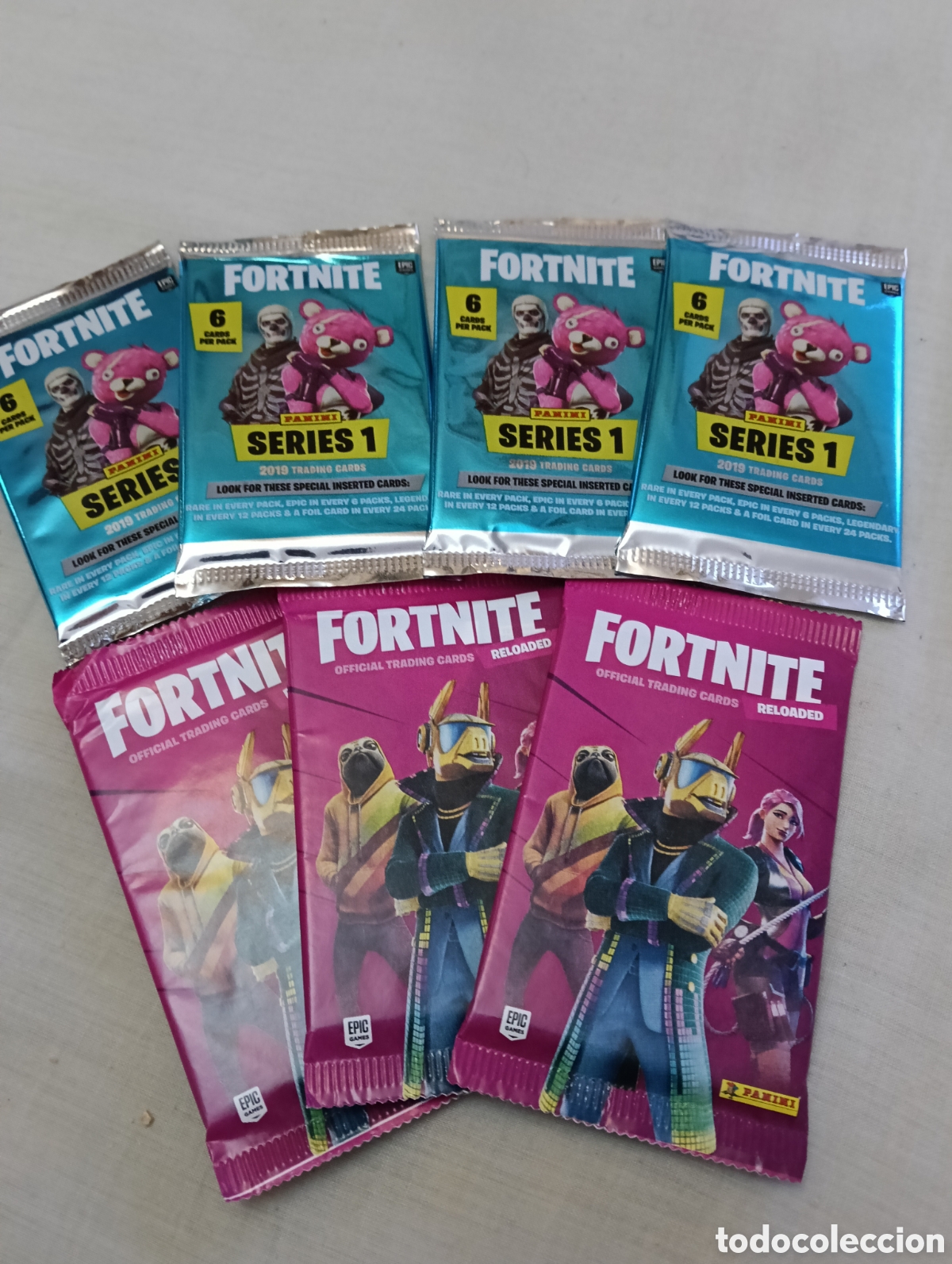 Coleccionismo deportivo: Lote de 7 sobres de Fortine series 1 y reloaded.