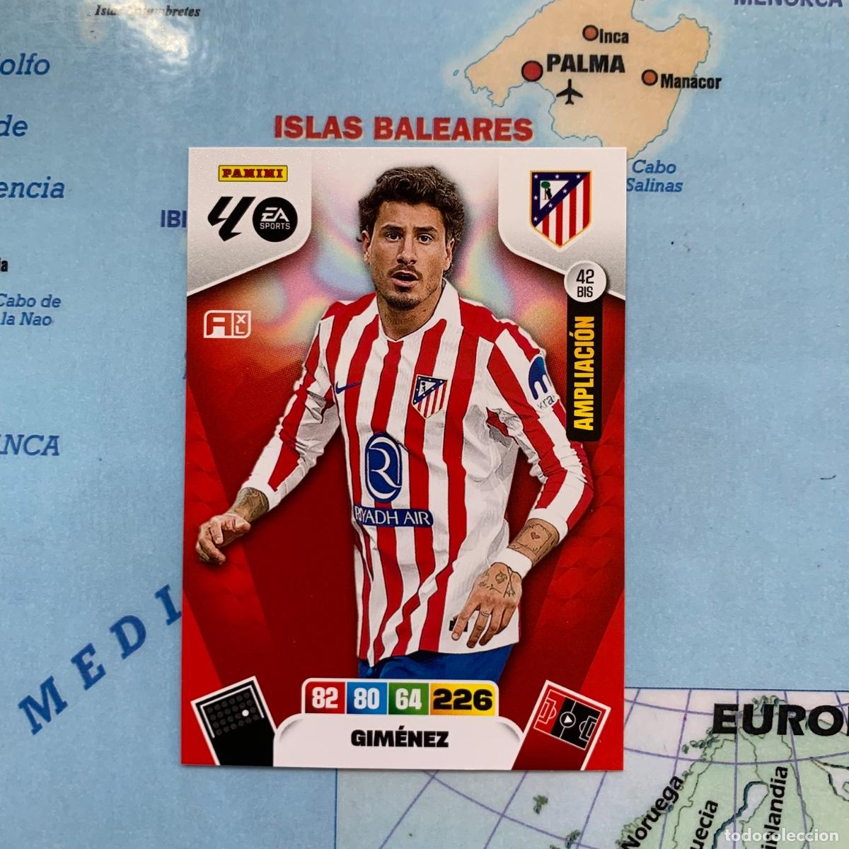 Sammelleidenschaft Sport: Gim&eacute;nez ampliacion n&uacute;mero 42 Bis del Atl&eacute;tico de Madrid cromo adrenalyn XL 25-26 2025-2026