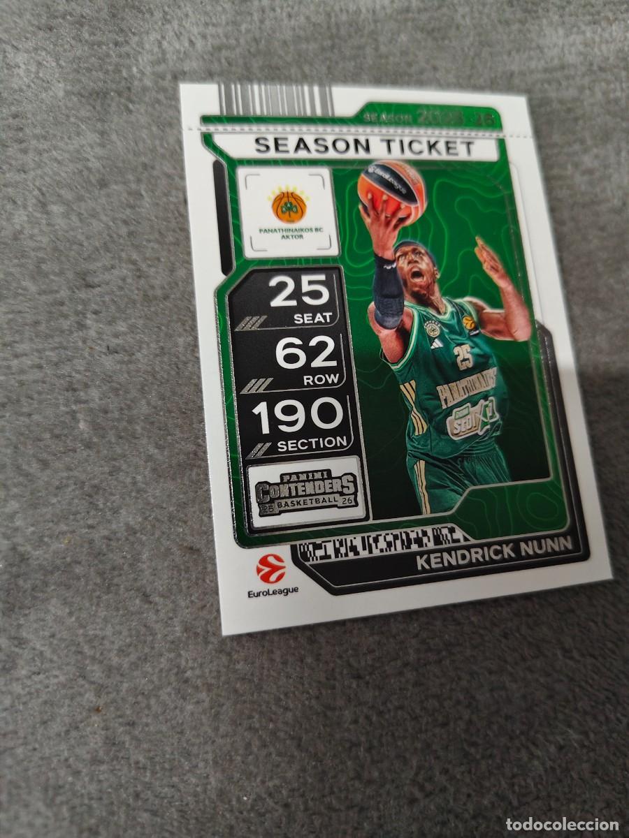 Colecionismo desportivo: 2 KENDRICK NUNN PANATHINAIKOS ATHENS EUROLEAGUE 2025 26 CONTENDERS PANINI 2026 25 BASKETBALL