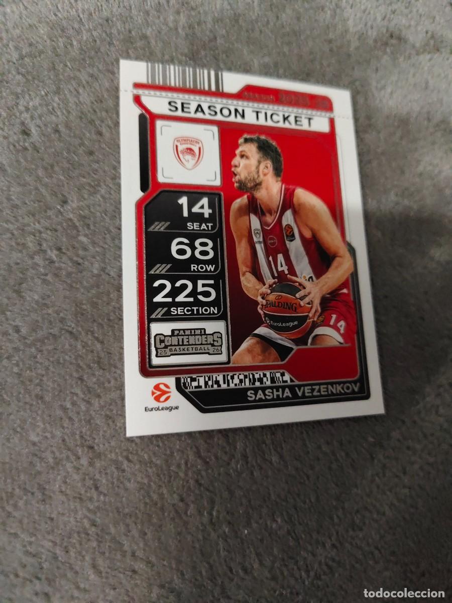 Colecionismo desportivo: 3 SASHA VEZENKOV OLYMPIACOS PIRAEUS EUROLEAGUE 2025 26 CONTENDERS PANINI 2026 25 BASKETBALL