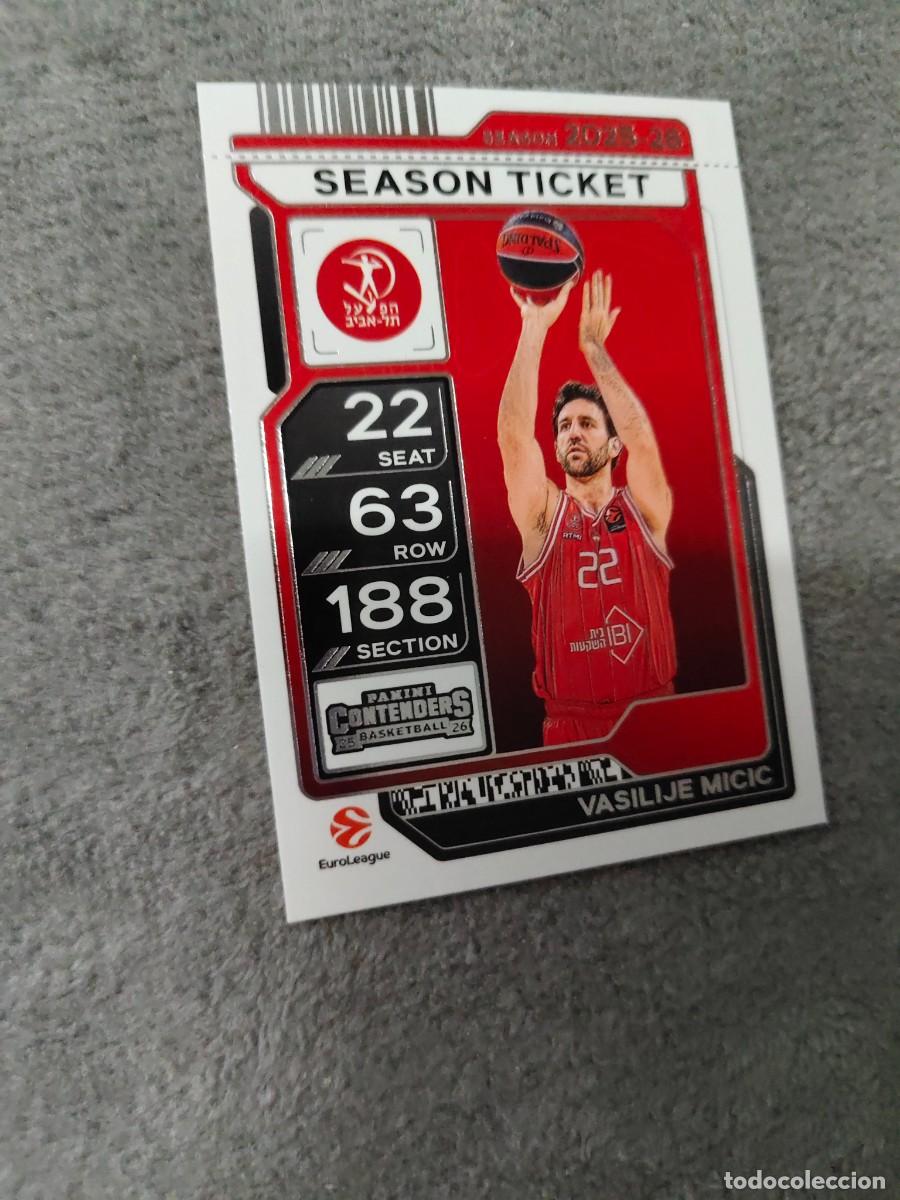 Sports collectibles: 4 VASILIJE MICIC HAPOEL IBI TEL AVIV EUROLEAGUE 2025 26 CONTENDERS PANINI 2026 25 BASKETBALL