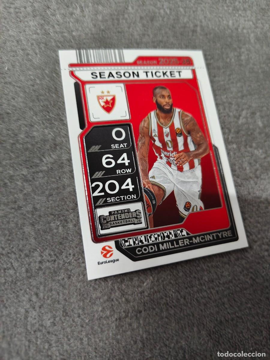 Sports collectibles: 7 CODI MILLER-MCINTYRE CRVENA ZVEZDA BELGRADE EUROLEAGUE 2025 26 CONTENDERS PANINI 2026 25 BASKE