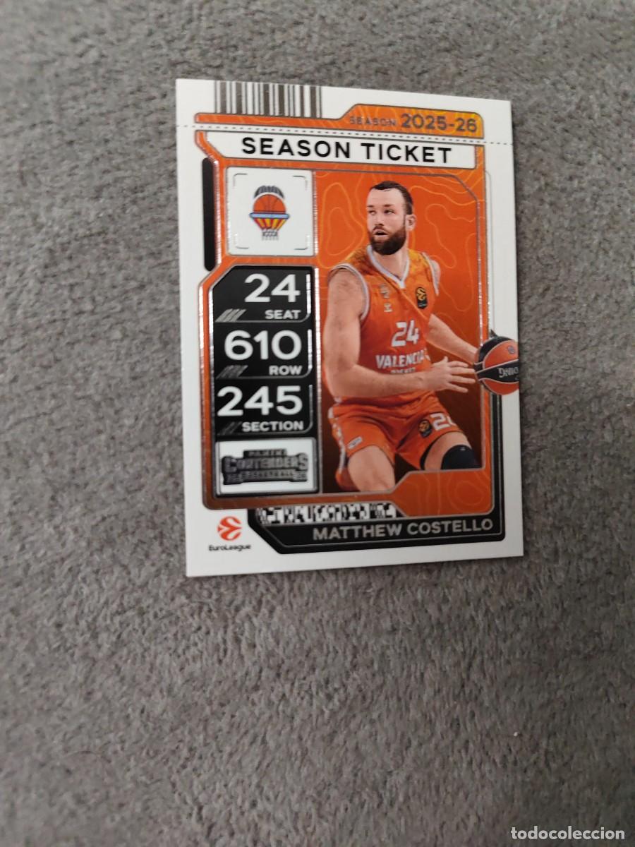Sports collectibles: 8 MATTHEW COSTELLO VALENCIA BASKET EUROLEAGUE 2025 26 CONTENDERS PANINI 2026 25 BASKETBALL