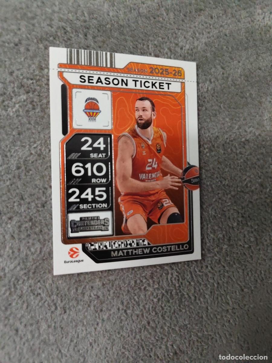 Sports collectibles: 8 MATTHEW COSTELLO VALENCIA BASKET EUROLEAGUE 2025 26 CONTENDERS PANINI 2026 25 BASKETBALL