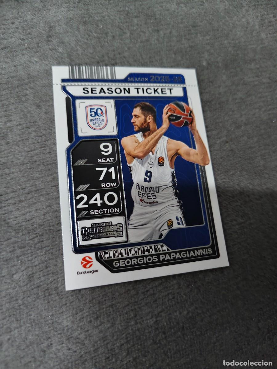Colecionismo desportivo: 16 GEORGIOS PAPAGIANNIS ANADOLU EFES ISTANBUL EUROLEAGUE 2025 26 CONTENDERS PANINI 2026 25 BASKE
