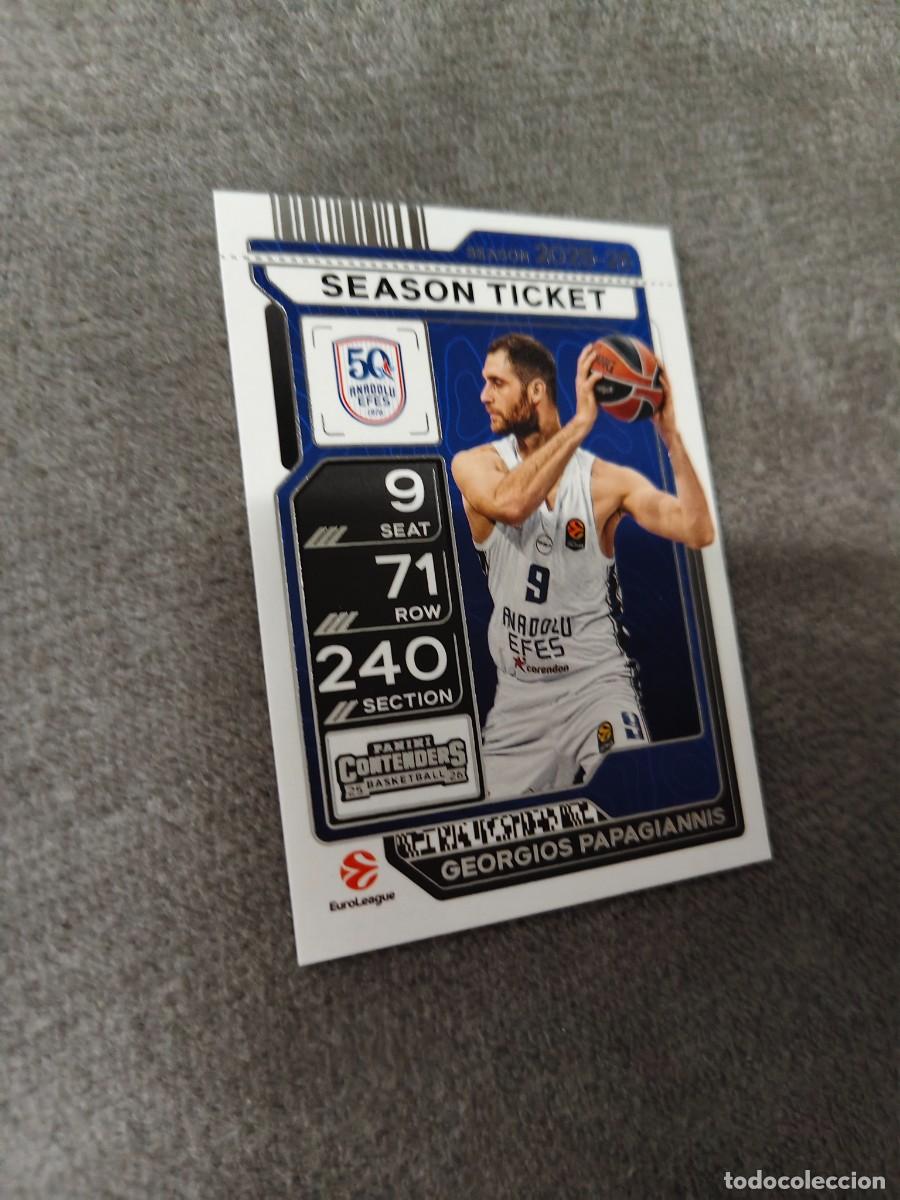 Colecionismo desportivo: 16 GEORGIOS PAPAGIANNIS ANADOLU EFES ISTANBUL EUROLEAGUE 2025 26 CONTENDERS PANINI 2026 25 BASKE