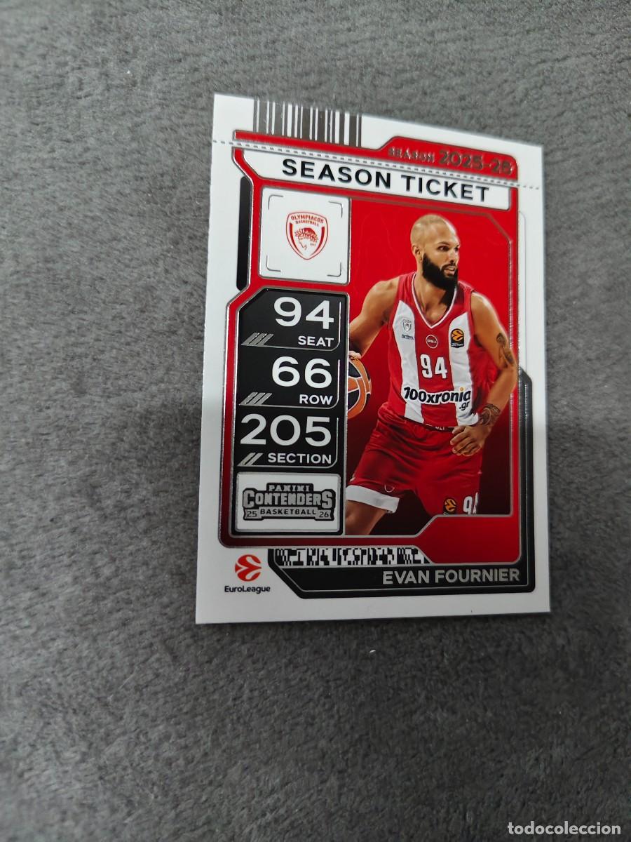 Sammelleidenschaft Sport: 28 EVAN FOURNIER OLYMPIACOS PIRAEUS EUROLEAGUE 2025 26 CONTENDERS PANINI 2026 25 BASKETBALL