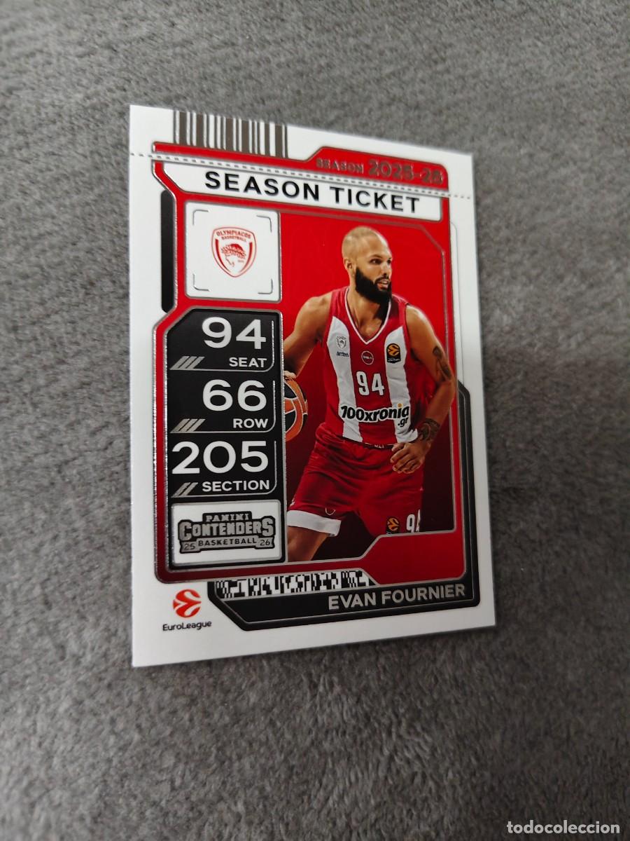 Sammelleidenschaft Sport: 28 EVAN FOURNIER OLYMPIACOS PIRAEUS EUROLEAGUE 2025 26 CONTENDERS PANINI 2026 25 BASKETBALL