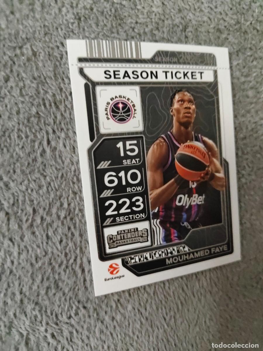Coleccionismo deportivo: 32 MOUHAMED FAYE PARIS BASKETBALL EUROLEAGUE 2025 26 CONTENDERS PANINI 2026 25 BASKETBALL