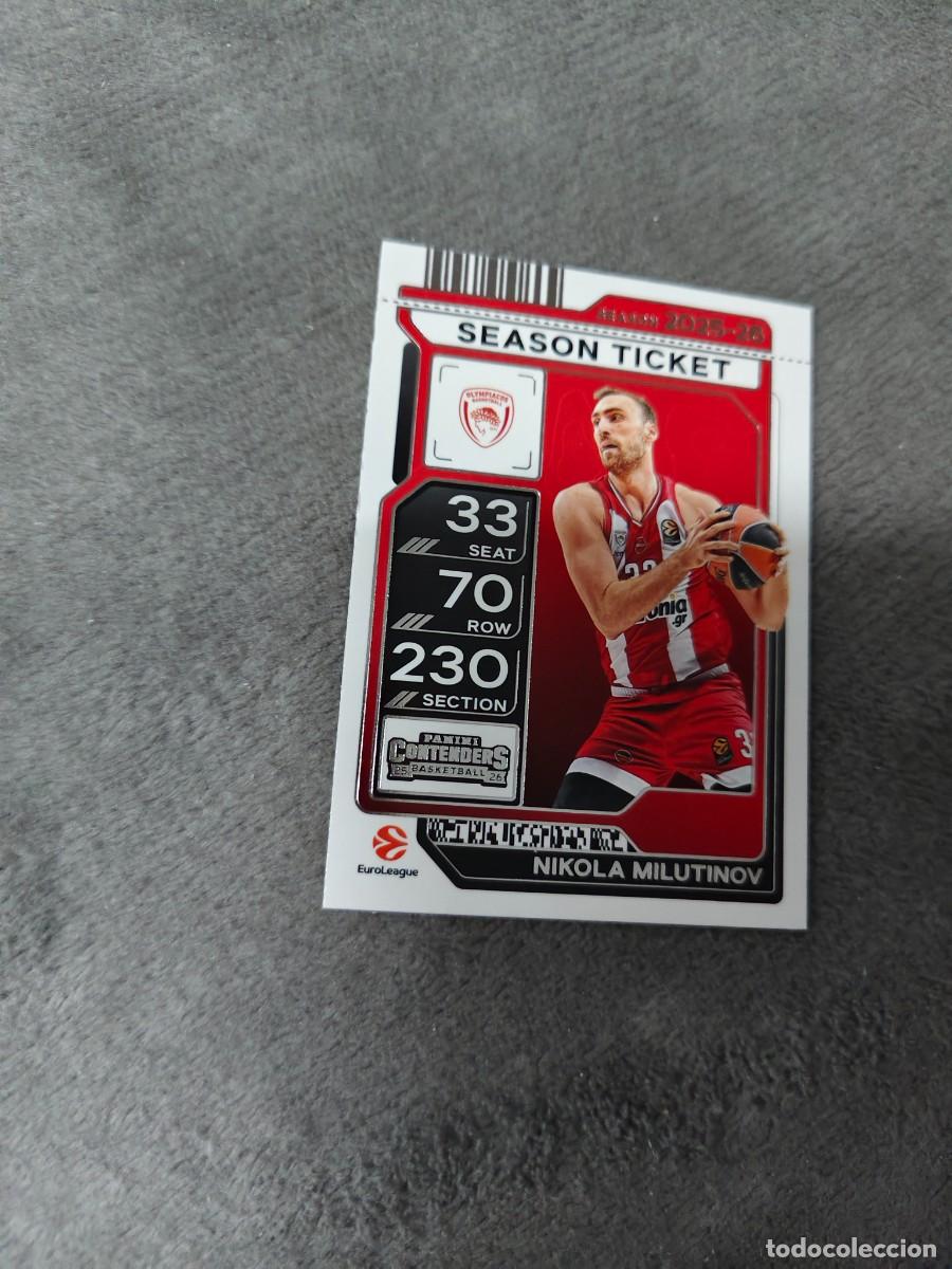 Coleccionismo deportivo: 38 NIKOLA MILUTINOV OLYMPIACOS PIRAEUS EUROLEAGUE 2025 26 CONTENDERS PANINI 2026 25 BASKETBALL