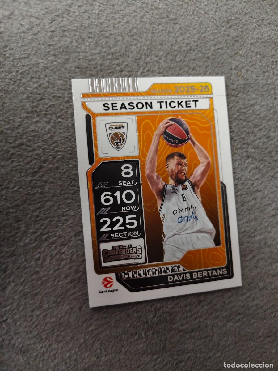 Colecionismo desportivo: 47 DAVIS BERTANS DUBAI BASKETBALL EUROLEAGUE 2025 26 CONTENDERS PANINI 2026 25 BASKETBALL