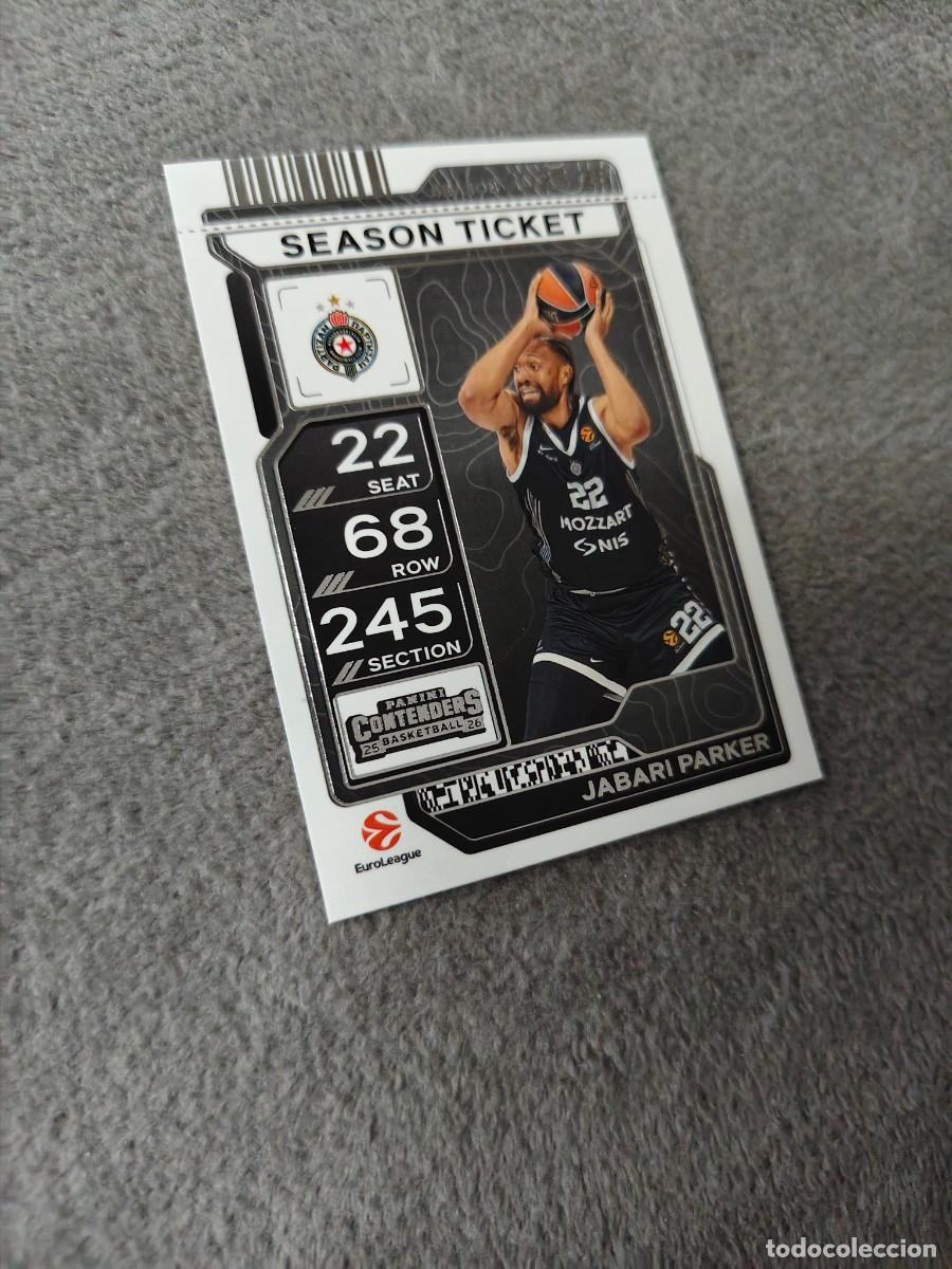 Colecionismo desportivo: 49 JABARI PARKER PARTIZAN BELGRADE EUROLEAGUE 2025 26 CONTENDERS PANINI 2026 25 BASKETBALL
