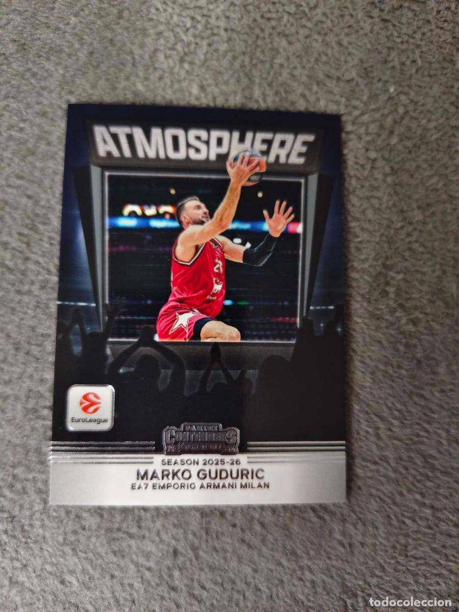 Coleccionismo deportivo: 8 MARKO GUDURIC, EA7 EMPORIO ARMANI MILAN EUROLEAGUE 2025 26 CONTENDERS ATMOSPHERE PANINI 2026 25