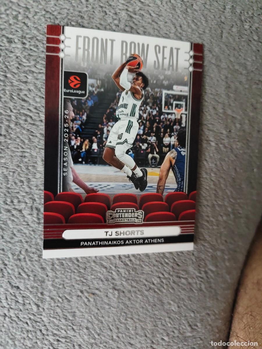 Coleccionismo deportivo: 12 TJ SHORTS, PANATHINAIKOS AKTOR ATHENS EUROLEAGUE 2025 26 CONTENDERS FRONT ROW SEAT PANINI 2026 25