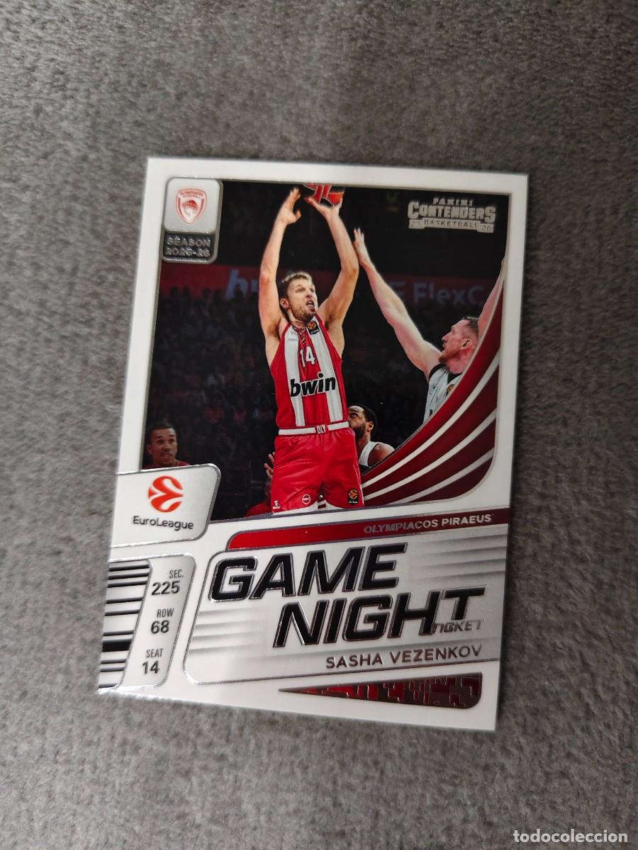 Coleccionismo deportivo: 12 SASHA VEZENKOV, OLYMPIACOS PIRAEUS EUROLEAGUE 2025 26 CONTENDERS GAME NIGHT TICKET PANINI 2026 25